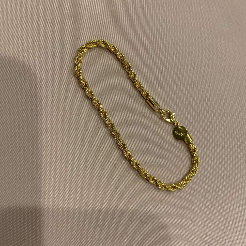 Goldtone 4” L (Closed Position) Rope Chain Bracelet Brand New